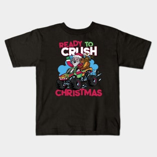 Ready to Crush Christmas // Santa Monster Truck Xmas Kids T-Shirt